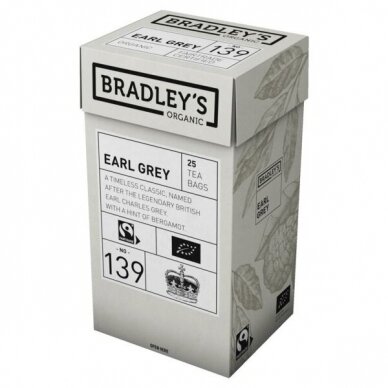 Juodoji arbata Bradley's „Earl Grey“ 25 vnt. maišelių