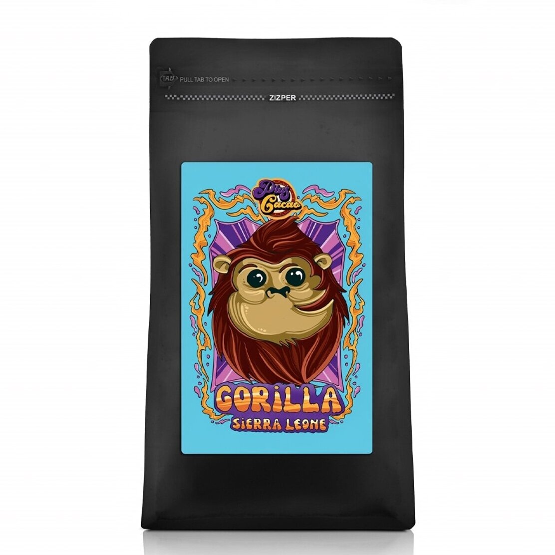 Ceremoninė kakava PLUS CACAO Gorilla Sierra Leone, 200g Ceremoninė kakava PLUS CACAO Gorilla Sierra Leone, 200g