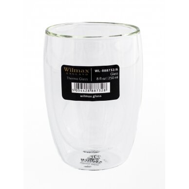 Dvigubo stiklo stiklinės Wilmax 250ml 1vnt