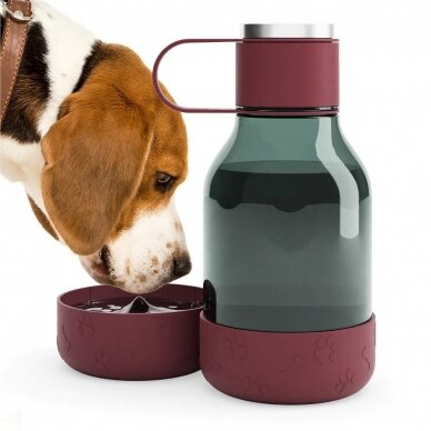 Gertuvė Asobu "Dog Bowl Bottle Lite Burgundy“, 1500 ml