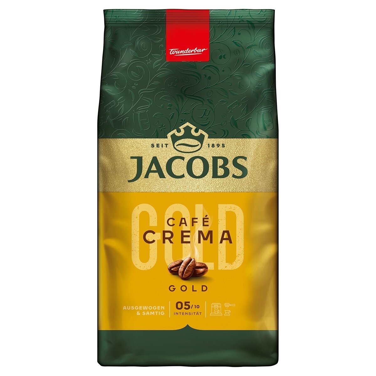 Kavos pupelės JACOBS CREMA GOLD, 1 kg (geriausia iki 2026 10 28)