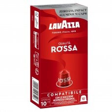 Kavos kapsulės tinkančios Nespresso kavos aparatams Lavazza Qualita Rossa 10 vnt.