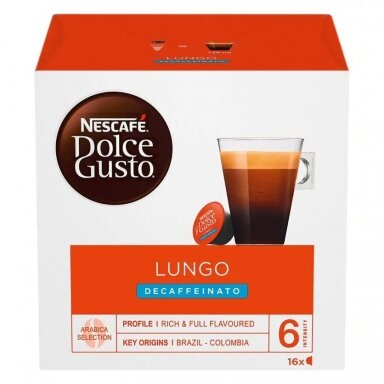 Kavos kapsulės NESCAFÉ Dolce Gusto Lungo Decaffeinato