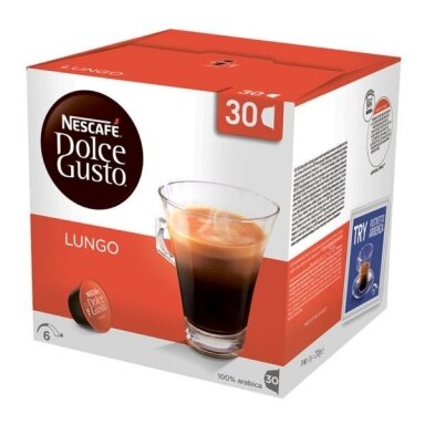 Kavos kapsulės NESCAFÉ Dolce Gusto Lungo 30 kaps. Kavos kapsulės NESCAFÉ Dolce Gusto Lungo 30 kaps.