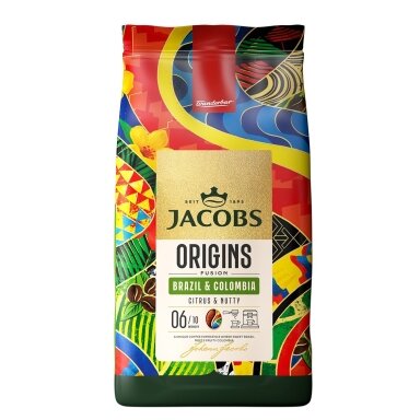 Kavos pupelės JACOBS ORIGINS BRAZIL & COLOMBIA, 1 kg