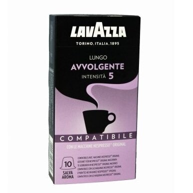 Kavos kapsulės, tinkančios Nespresso kavos aparatams Lavazza Avvolgente 10 vnt.