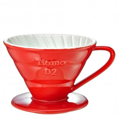Keramikinis kavos filtro laikiklis Tiamo 2-4 Cups Red