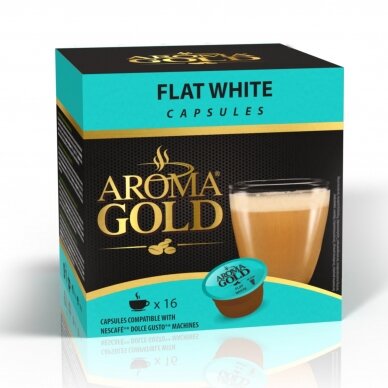 Kavos kapsulės Aroma Gold Dolce Gusto "Flat White"