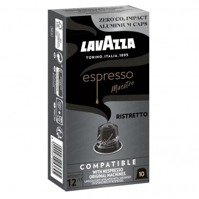 Kavos kapsulės tinkančios Nespresso kavos aparatams Lavazza Espresso Maestro Ristretto 10 vnt.
