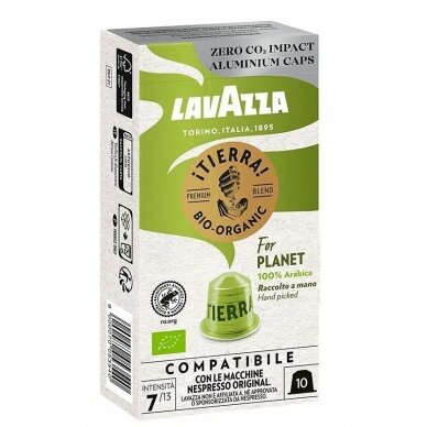 Kavos kapsulės, tinkančios Nespresso kavos aparatams Lavazza Tierra Bio Organic 10 vnt.