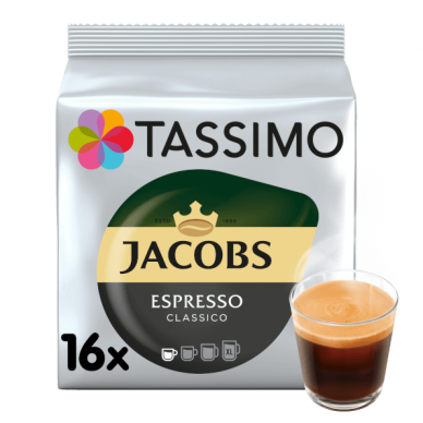 Kavos kapsulės Jacobs Tassimo "Espresso Classico" 16 kap.