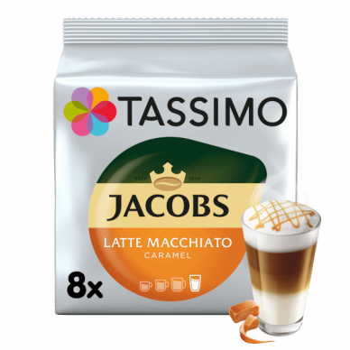 Kavos kapsulės Jacobs Tassimo "Latte Macchiato Caramel" 16 kap.