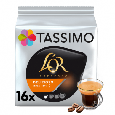 Kavos kapsulės L'OR Tassimo Espresso Delizioso 16 kap.