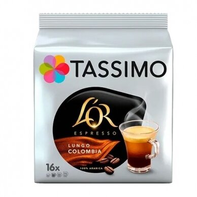 Kavos kapsulės L'OR Tassimo "Lungo Colombia" 16 kap.