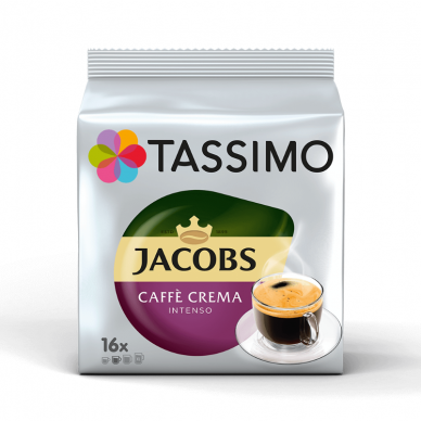 Kavos kapsulės Jacobs Tassimo Cafe Crema Intenso 16 kap.