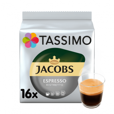 Kavos kapsulės Jacobs Tassimo "Espresso Ristretto" 16 kap.