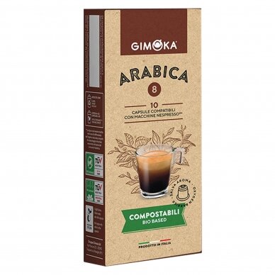 Kavos kapsulės, tinkančios Nespresso kavos aparatams Gimoka "BIO Arabica" 10vnt.