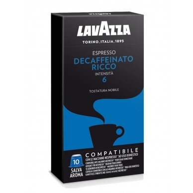 Kavos kapsulės Lavazza Nespresso "Decaffeinato Ricco" 10vnt.