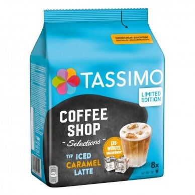 Šaltos kavos kapsulės Tassimo "Coffee Shop Selections Iced Caramel Latte" 16 kap.