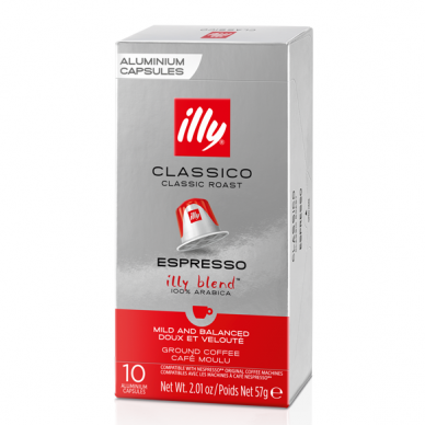 Kavos kapsulės tinkančios Nespresso kavos aparatams Illy Classico 10 vnt.