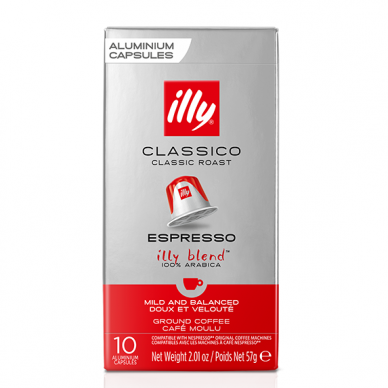 Kavos kapsulės tinkančios Nespresso kavos aparatams Illy Classico 10 vnt. 2