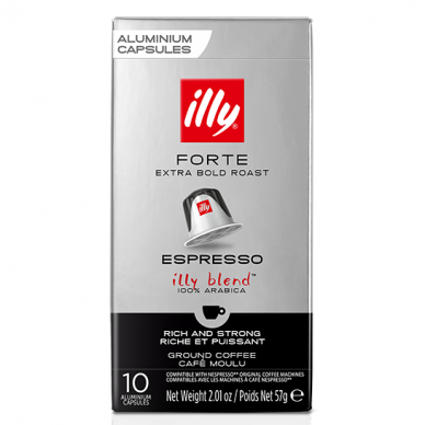 Kavos kapsulės tinkančios Nespresso kavos aparatams Illy "Forte" 10vnt. 1