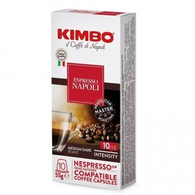 Kavos kapsulės, tinkančios Nespresso kavos aparatams Kimbo "Espresso Napoli" 10vnt.