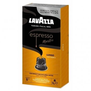 Kavos kapsulės, tinkančios Nespresso kavos aparatams Lavazza Maestro Lungo 10 vnt.