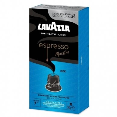 Kavos kapsulės be kofeino, tinkančios Nespresso kavos aparatams Lavazza Maestro DEK 10 vnt.