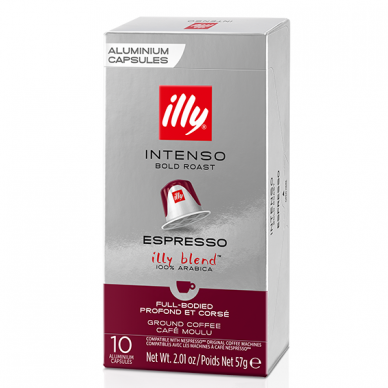 Kavos kapsulės tinkančios Nespresso kavos aparatams Illy "Intenso" 10vnt.