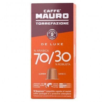 Kavos kapsulės tinkančios Nespresso kavos aparatams Mauro "De Luxe" 10vnt.