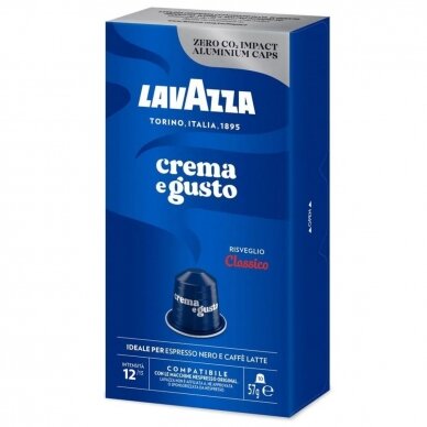 Kavos kapsulės tinkančios Nespresso kavos aparatams Lavazza Crema e Gusto Classico 10 vnt.