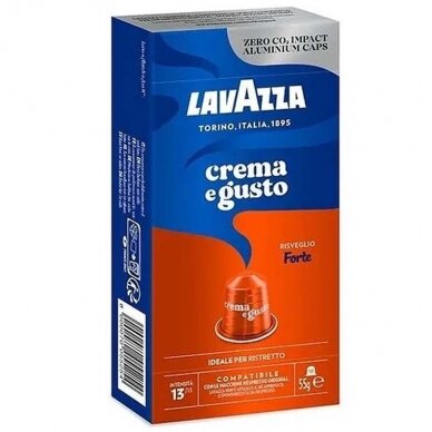 Kavos kapsulės tinkančios Nespresso kavos aparatams Lavazza Crema e Gusto Forte 10 vnt.