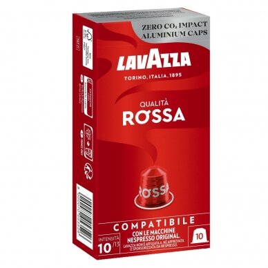 Kavos kapsulės tinkančios Nespresso kavos aparatams Lavazza "Qualita Rossa" 10vnt.