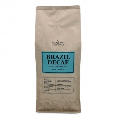 Kavos Pupelės "Brazil Decaf" 1kg.