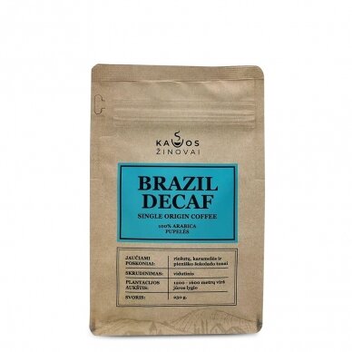 Kavos pupelės "Brazil Decaf" 250g. 1
