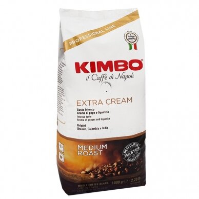 Kavos pupelės Kimbo "Extra Cream" 1kg.