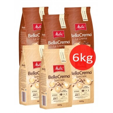 Kavos pupelės Melitta BellaCrema 2x3, 6 kg