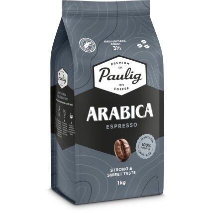 Kavos pupelės Paulig Arabica Espresso, 1 kg Kavos pupelės Paulig Arabica Espresso, 1 kg