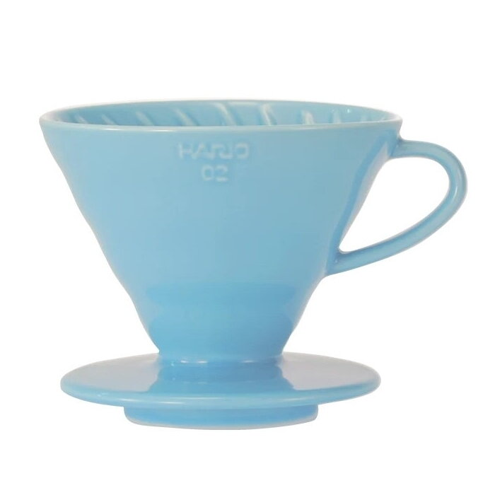 Keraminis kavinukas Hario V60-02, šviesiai mėlynas +40 filtrų