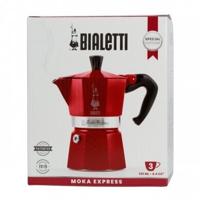 Moka kavavirė Bialetti Moka Express 3 cups Red 150 ml 1