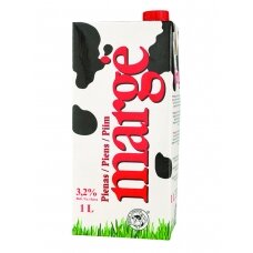 Pienas MARGĖ 3,2% rieb., 1 l