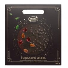 Juodasis šokoladas su migdolais ir vyšniomis Rūta Šokoladinė Venera, 300 g