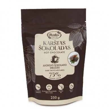 Karštas šokoladas Rūta (75 %),, 250 g