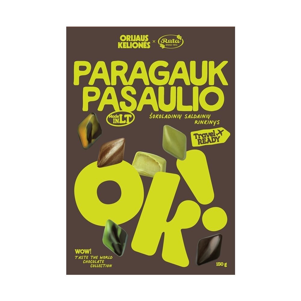 Rūta Šokoladinių saldainių rinkinys ORIJAUS KELIONĖS®, 150 g