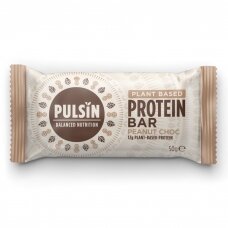 Šokoladinis žemės riešutų proteino batonėlis PULSIN "Peanut Choc", 50g.