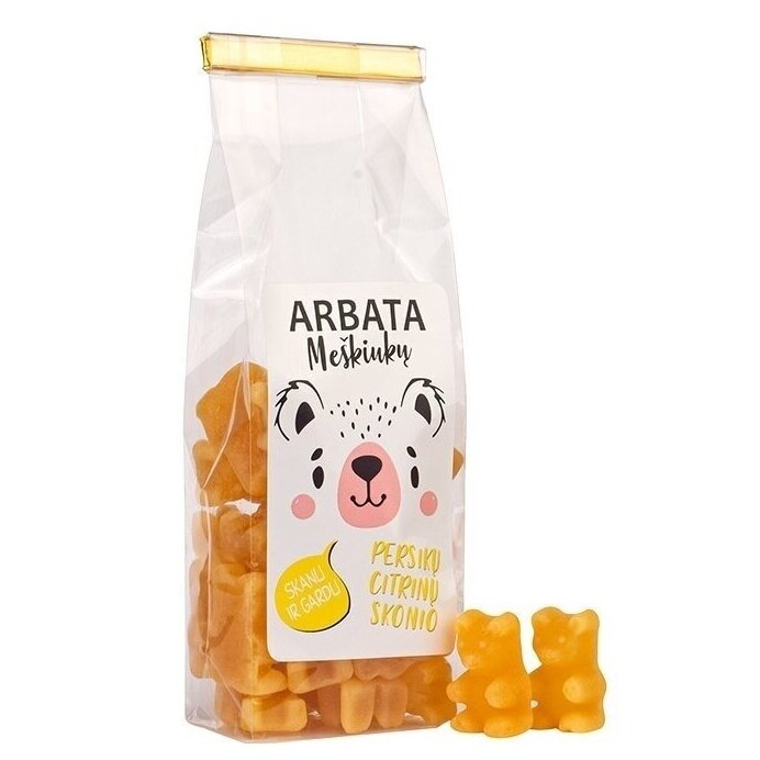 Tirpi arbata Meškiukas persikų citrinų skonio, 125 g Tirpi arbata Meškiukas persikų citrinų skonio, 125 g