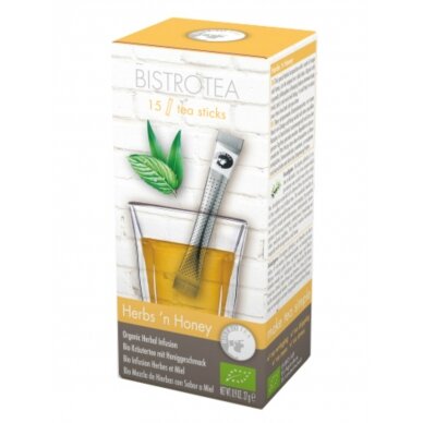 Ekologiška žolelių arbata, apelsinų ir medaus skonio BistroTea 15 vnt. lazdelių